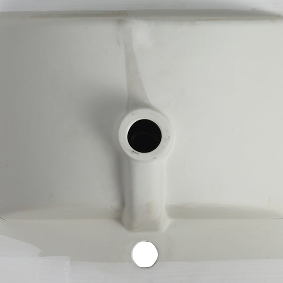 English Elm 24 Inch Ceramic Sink Integrated Porcelain Countertop Vessel with Pre-Drilled Faucet Hole, Durable Glaze Finish, Easy-Clean Surface (G-BL9060B) W99972839