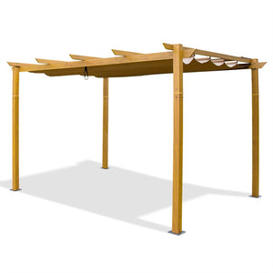 English Elm Outdoor Retractable Pergola – Stylish Aluminum Gazebo With Weather-Resistant Canopy For Any Occasion W1859110171-GIGA