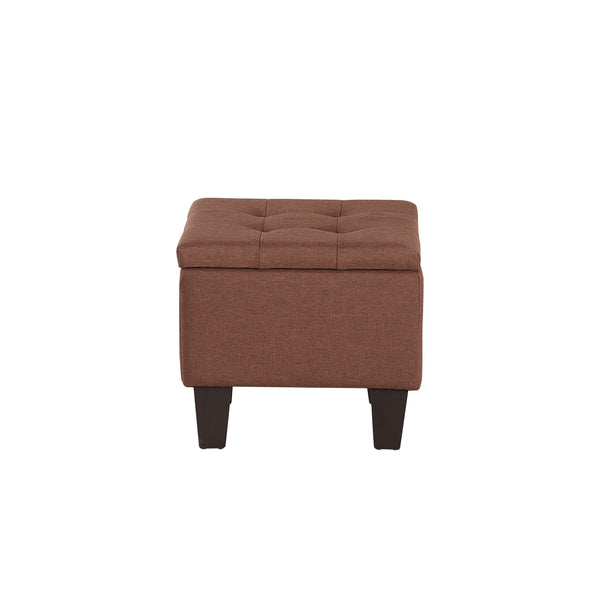 English Elm Large Storage Ottoman Bench Set with 3-Piece Tufted Linen Ottomans, Hidden Storage, 250lb Capacity Brown W142083041