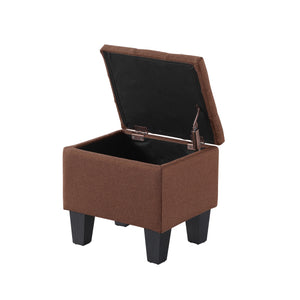 English Elm Large Storage Ottoman Bench Set with 3-Piece Tufted Linen Ottomans, Hidden Storage, 250lb Capacity Brown W142083041