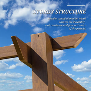 English Elm Outdoor Retractable Pergola – Stylish Aluminum Gazebo With Weather-Resistant Canopy For Any Occasion W1859110171-GIGA