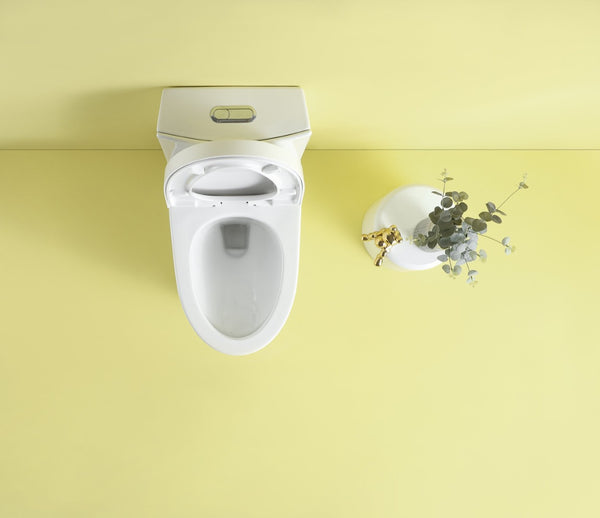 English Elm Toilet Tank Lid Ceramic Glazed Finish with Integrated Flush Buttons Minimalist Bath W1573104726