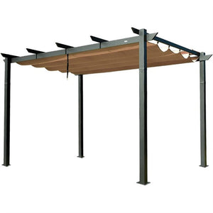 English Elm Outdoor Retractable Pergola - Stylish Weather-Resistant Canopy For Patios, Bbqs, Weddings & Gardens W1859110170-GIGA