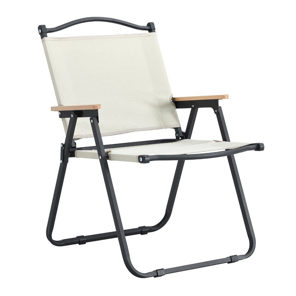 English Elm 2-piece Folding Outdoor Chairs Oxford Cloth Steel Frame Portable Patio Camping Set W24190812