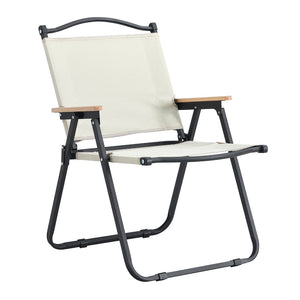 English Elm 3-piece Folding Aluminum Camping Table Set with Oxford Cloth Chairs for Outdoor Use W241S00040