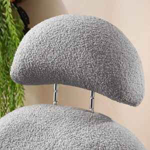 English Elm Modern Sherpa Nursery Rocking Chair - Plush Upholstered Glider with Gold Frame, Cozy Accent Seat for Nursery, Living Room, Bedroom, Office (Grey) W1117104492