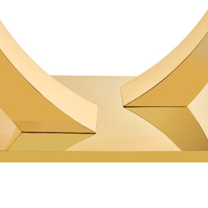 English Elm 1 Elegant Glass Dining Set With 4 Black Chairs - Modern Tempered Glass Table & Gold-Plated Bracket W1151S04202