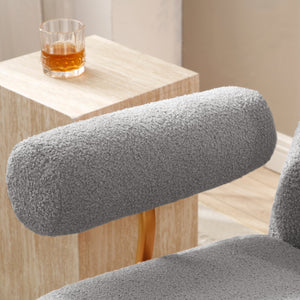 English Elm Modern Sherpa Nursery Rocking Chair - Plush Upholstered Glider with Gold Frame, Cozy Accent Seat for Nursery, Living Room, Bedroom, Office (Grey) W1117104492