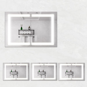 English Elm Bathroom Aluminum Led Mirror Cabinet with Defogger Dimmable Lighting and Glass Shelves W1738100829