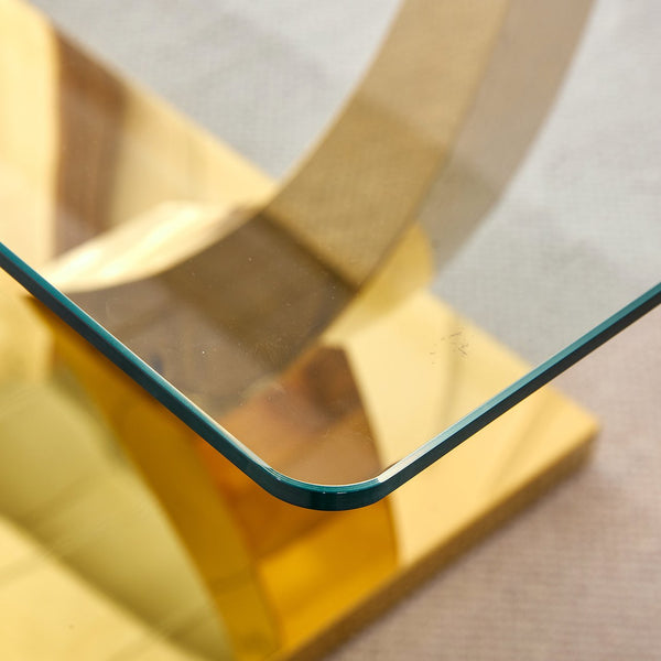 English Elm 1 Contemporary Glass Dining Table Set With 4 Light Gray Chairs - Elegant, Durable, And Easy To Assemble W1151S04201