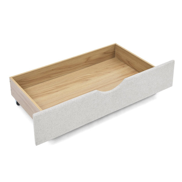 English Elm Queen Upholstered Tufted Daybed Sofa with Storage Drawers and Nailhead Arm Detail Beige W1413S00193