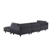 English Elm Upholstery Convertible Sectional Sofa, L Shaped Couch With Reversible Chaise