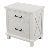 Hearth and Haven 3-Piece Bedroom Set with Queen Size Bed and 2 Nightstand, White BS300545AAK