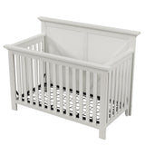 Hearth and Haven 4 in 1 Convertible Baby Crib, Converts to Toddler Bed, Daybed and Full Size Bed, White