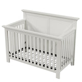 Hearth and Haven 4 in 1 Convertible Baby Crib, Converts to Toddler Bed, Daybed and Full Size Bed, White BS301604AAK