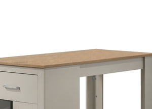English Elm Alonzo Oak Finish Counter Height Dining Table with Cabinet and Drawer for Small Spaces B061110681