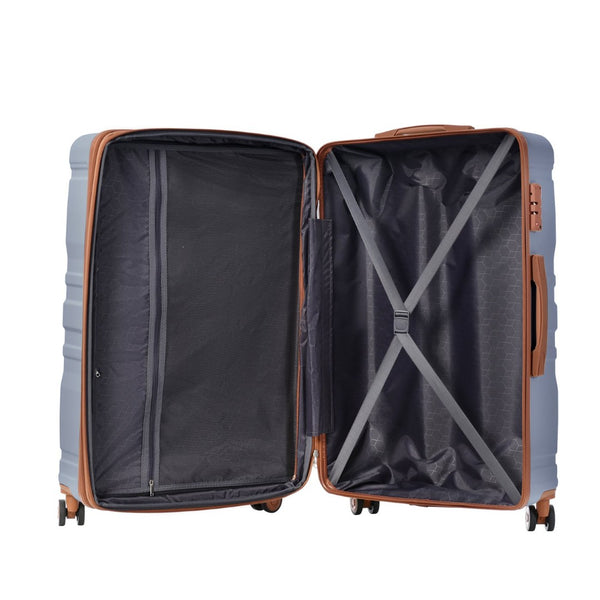 English Elm Luggage 3 Piece Hardshell Abs Spinner Set with Tsa Lock Expandable Travel Suitcase PP291792AAI
