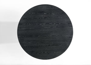 English Elm Jasper 59 Inch Round Pedestal Dining Table Seats Eight in Rich Ebony Wood Grain B061S00674