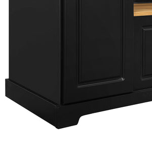 English Elm On-trend Matte Finish Hall Tree with Flip Bench Shoe Storage and Hanging Hooks Black WF304223AAB