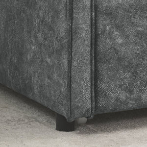 English Elm Twin Size Daybed With Trundle - Elegant Upholstered Sofa Bed With Tufted Design & Waved Arms In Grey W1413S00011-GIGA