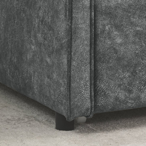 English Elm Twin Size Daybed With Trundle - Elegant Upholstered Sofa Bed With Tufted Design & Waved Arms In Grey W1413S00011-GIGA