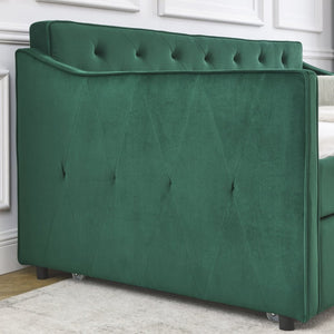 English Elm Twin Size Daybed With Trundle - Stylish Upholstered Sofa Bed For Small Spaces & Guest Rooms W1413S00013-GIGA