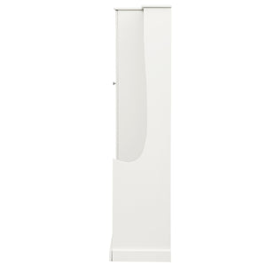 English Elm On-trend Matte Finish Hall Tree with Flip Bench Shoe Storage and Hanging Hooks White WF304223AAK