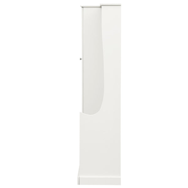 English Elm On-trend Matte Finish Hall Tree with Flip Bench Shoe Storage and Hanging Hooks White WF304223AAK