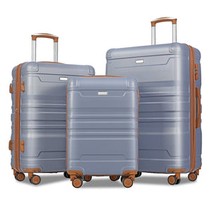 English Elm Luggage 3 Piece Hardshell Abs Spinner Set with Tsa Lock Expandable Travel Suitcase PP291792AAI