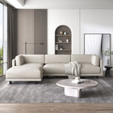 Modern Convertible Sectional Sofa with Reversible Footstool, Durable Legs, and Thick Cushions - 102.40 x 63.50 x 26.00