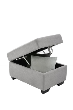 English Elm Sleeper Sectional Velvet Sofa with Usb Ports Ottoman Storage for Apartment Living SG000250AAE