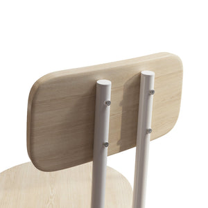 English Elm 5-Piece Espresso Counter Height Dining Set with Retro Distressed Top, Sturdy Metal Frame & 4 Stools White Oak W578104485