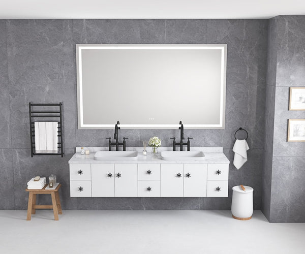 English Elm 72 Inch Led Backlit Bathroom Wall Mirror with Dimming Touch Control and Defog Function W1272110974