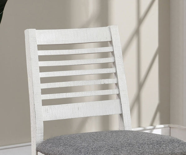 English Elm Majestic Solid Wood Counter Height Dining Chairs Farmhouse Ladder Back Gray Cushion B011110878