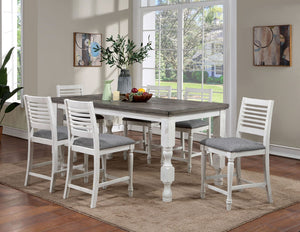 English Elm Majestic Solid Wood Counter Height Dining Chairs Farmhouse Ladder Back Gray Cushion B011110878