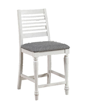 English Elm Majestic Solid Wood Counter Height Dining Chairs Farmhouse Ladder Back Gray Cushion B011110878