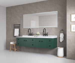 English Elm 96in. Oversized Backlit Bathroom Mirror Matte Black Frame Antifog Led Three Color Modes W1272P144035