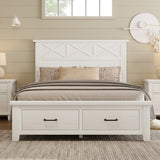 Hearth and Haven 3-Piece Bedroom Set with Queen Size Bed and 2 Nightstand, White BS300545AAK