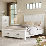 Hearth and Haven 3-Piece Bedroom Set with Queen Size Bed and 2 Nightstand, White BS300545AAK