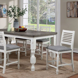 English Elm Majestic Solid Wood Counter Height Dining Chairs Farmhouse Ladder Back Gray Cushion B011110878