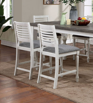 English Elm Majestic Solid Wood Counter Height Dining Chairs Farmhouse Ladder Back Gray Cushion B011110878