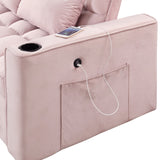 English Elm 58" 4-1 Multi-Functional Sofa Bed With Cup Holder and Usb Port For Living Room Or Apartments Pink