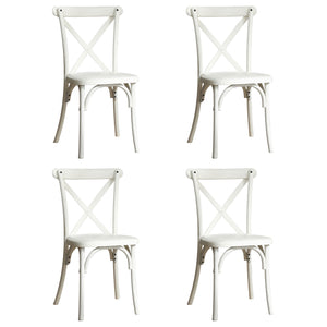 English Elm 4-Pack Resin X-Back Chair Set - Mid Century Modern Farmhouse Dining Chairs Lime Wash, 300lb Capacity W120972774