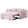 English Elm 58" 4-1 Multi-Functional Sofa Bed With Cup Holder and Usb Port For Living Room Or Apartments Pink