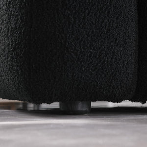 English Elm 62.2length Marshmallow Boucle Sofa 35.83" Deep Cozy Compact 2-Seater for Modern Apartments & Living Rooms Black W1099S00158