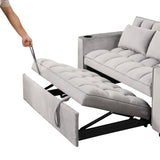 English Elm 58" 4-1 Multi-Functional Sofa Bed With Cup Holder and Usb Port For Living Room Or Apartments, Gray