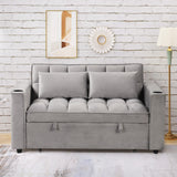 English Elm 58" 4-1 Multi-Functional Sofa Bed With Cup Holder and Usb Port For Living Room Or Apartments, Gray