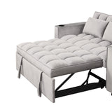 English Elm 58" 4-1 Multi-Functional Sofa Bed With Cup Holder and Usb Port For Living Room Or Apartments, Gray