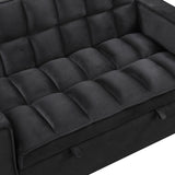 English Elm 58" 4-1 Multi-Functional Sofa Bed With Cup Holder and Usb Port For Living Room Or Apartments Black