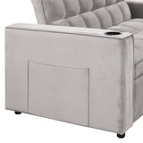 English Elm 58" 4-1 Multi-Functional Sofa Bed With Cup Holder and Usb Port For Living Room Or Apartments, Gray